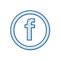 Letter F, round trendy outline icon for social media concepts. Vector design.