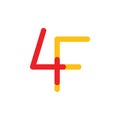 Letter 4f f4 simple line logo vector