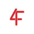 Letter 4f f4 simple line logo vector