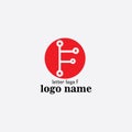 Letter f simple logo electronic illustration vector design