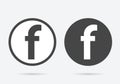 Letter F social media icons, Letter F web icon or sign