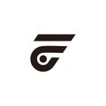 Letter f stripes geometric simple motion design logo vector Royalty Free Stock Photo