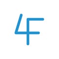 Letter 4f symbol linked logo vector