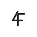 Letter 4f symbol linked logo vector