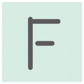 Letter F vector alphabet illustration. Vector illustration decorative design Royalty Free Stock Photo