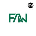 Letter FAW Monogram Logo Design Royalty Free Stock Photo