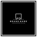 letter FD square logo finance design vector
