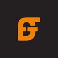 letter fg linked overlap simple logo vector Royalty Free Stock Photo