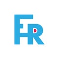 Letter fhr simple geometric line logo vector Royalty Free Stock Photo