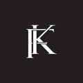 letter fk linked overlap font logo vector Royalty Free Stock Photo