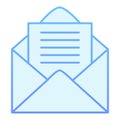 Letter flat icon. Open envelope blue icons in trendy flat style. Mail gradient style design, designed for web and app