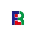 Letter flr simple geometric logo vector