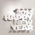 2014: Letter Folding with Paper, Happy New Year Royalty Free Stock Photo