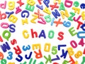 Letter fridge magnets - Chaos Royalty Free Stock Photo