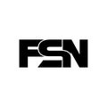 Letter FSN simple monogram logo icon design. Royalty Free Stock Photo