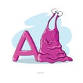 Letter A with funny Alien Royalty Free Stock Photo