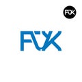 Letter FVX Monogram Logo Design Royalty Free Stock Photo