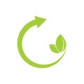 Letter g arrow green leaf logo vector Royalty Free Stock Photo