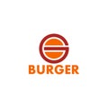 Letter g burger shape simple geometric logo vector