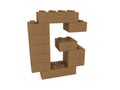 Letter G concept built from toy wood bricks Royalty Free Stock Photo