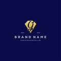 Letter G diamond gold logo design Royalty Free Stock Photo