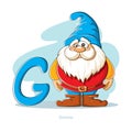 Letter G with funny Gnome