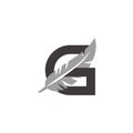 letter g gentle feather simple geometric logo vector Royalty Free Stock Photo