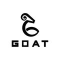 Letter G Goat Head Logo-Vector illustration Royalty Free Stock Photo