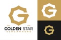 Letter G golden star Logo design vector symbol icon illustration Royalty Free Stock Photo