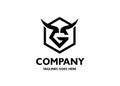 Letter g with horn and hexagon logo Royalty Free Stock Photo
