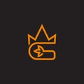 Letter g king golden crown logo vector Royalty Free Stock Photo