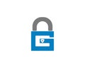 Letter G lock and Security Logo design concept. Royalty Free Stock Photo