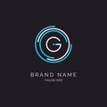 letter G logo circle line style design template for brand or company and other Royalty Free Stock Photo