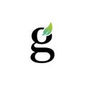 Letter g logo with leaf element, Arbor Day. Ecology concept