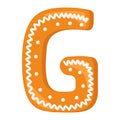 Letter G made from glazed gingerbread