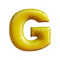 Letter G made of gold balloon. 3d rendering isolated on white background