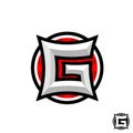 Letter G monogram logo japanese style logo designs Royalty Free Stock Photo