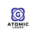 Letter G with an orbit or atom shape, good for any business related to science and technology
