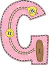 Letter G in Patchwork Style