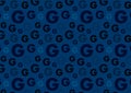 Letter G pattern in different color blue shades pattern Royalty Free Stock Photo