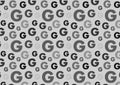 Letter G pattern in different color grey shades pattern