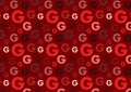 Letter G pattern in different color red shades pattern Royalty Free Stock Photo