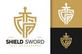 Letter G Shield Sword logo vector icon illustration Royalty Free Stock Photo