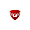 Letter G Shield Wing Logo Vector. Royalty Free Stock Photo