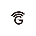 Letter g simple geometric stripes signal symbol logo vector