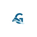 Letter G with stingray icon logo template illustration