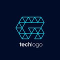 Letter G Triangle Polygon Tech Logo Royalty Free Stock Photo