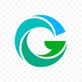 Letter G vector blue and green icon