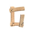 Letter G wood board font. plank and nails alphabet. Lettering of Royalty Free Stock Photo