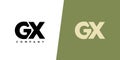 Letter G and X, GX logo design template. Minimal monogram initial based logotype